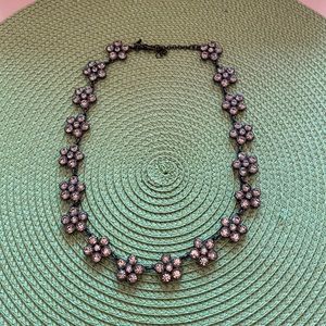 Ann Taylor Flower Crystal Necklace